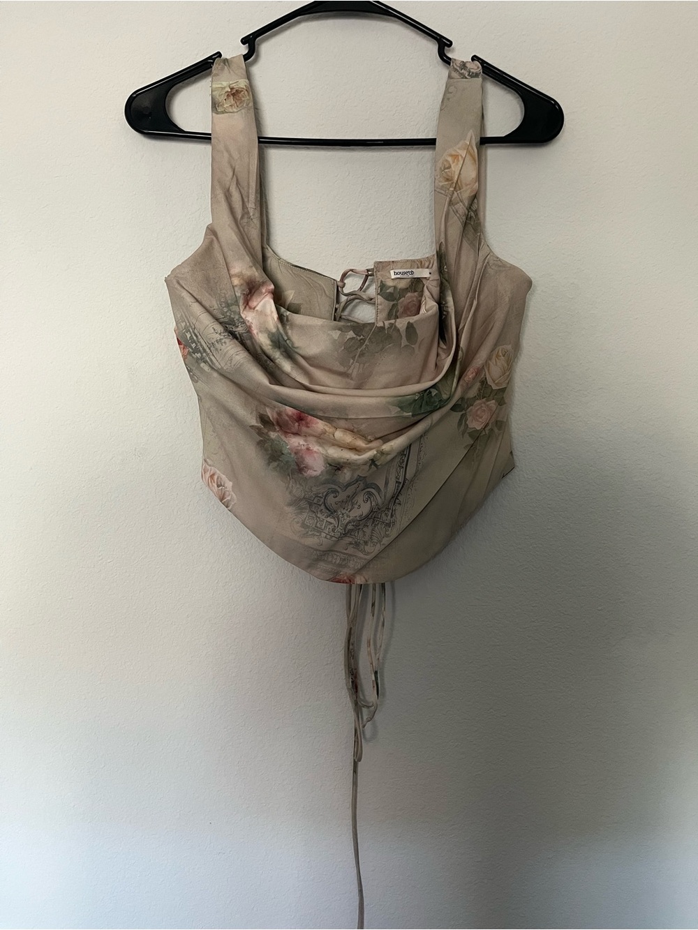 House of CB Beige Floral Cowl Neck Camisole